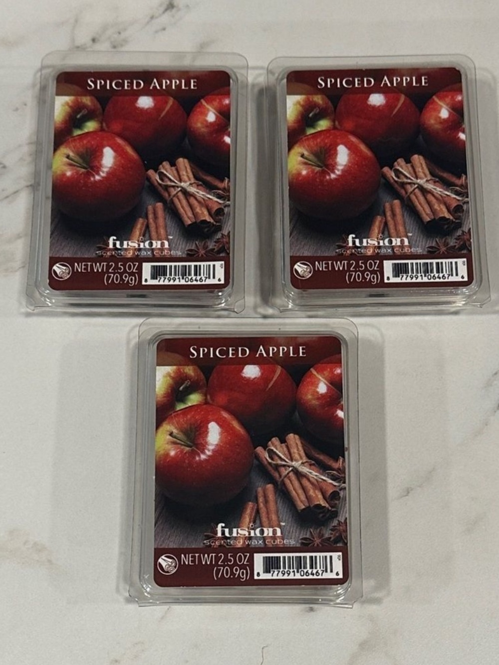 Fusion SPICED APPLE 2.5oz Wax Melts 3 Pack Bundle NEW